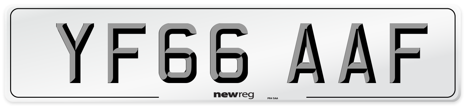 YF66 AAF Number Plate from New Reg